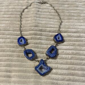 Bold blue geode necklace